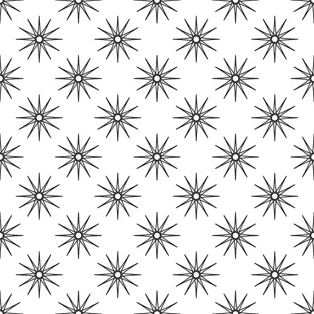 Seamless pattern background. Abstract and Classical concept. Geometric creative design stylish theme. Illustration vector. Black and white color. Snowflake ice and Glitter star shape for Christmas dayのイラスト素材