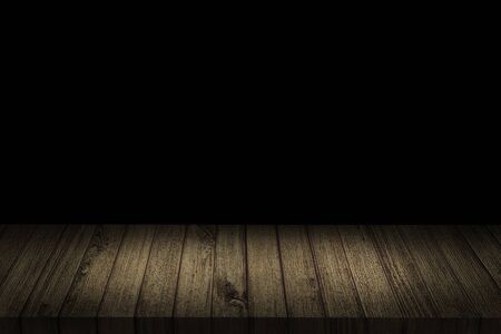 Empty table in dark shadow. 3D illustration. の写真素材