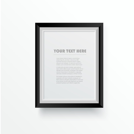 Realistic wooden photo frame on white background. Decoration and interior concept. Minimal and Realistic theme.のイラスト素材