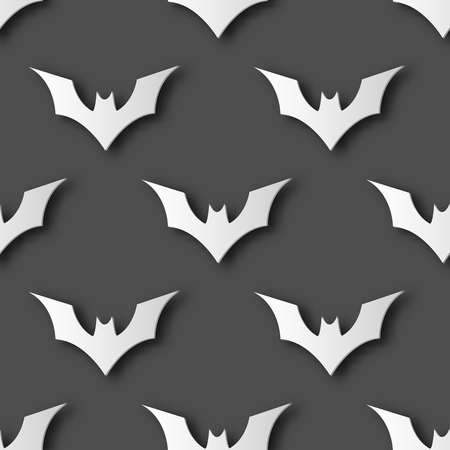 Seamless Halloween bat paper art pattern background. Orange color. for happy Halloween day decorating card and gift wrapping concept. Cute graphic designのイラスト素材