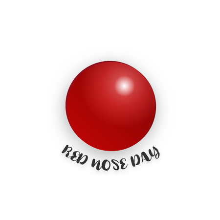 Red nose day on isolated white background. Holiday and Wallpaper conceptのイラスト素材