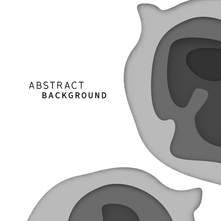 Abstract paper art layer background. Black and White monotone color wallpaper. Digital craft concept. Vector illustrationのイラスト素材