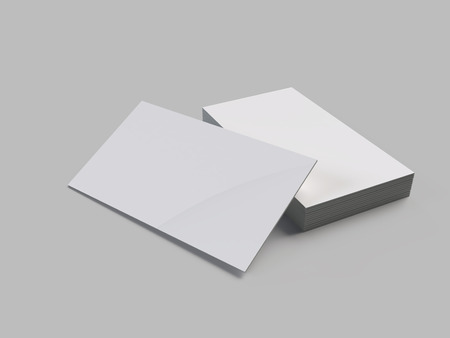 3D Business Card Mock-Up US 3.5 x 2 inch size. 3D rendering and illustration graphicの写真素材