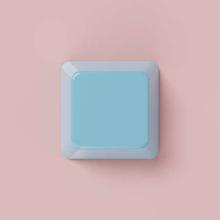 Blue and pink color keyboard input button on background. Abstract object and technology concept. 3D illustration renderingの写真素材