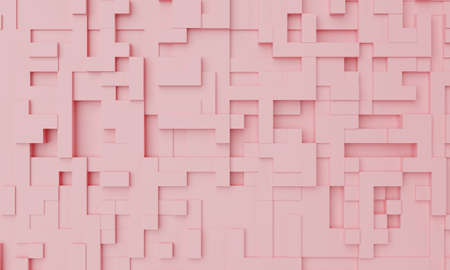 Pink pastel mosaic abstract background. Wallpaper and backdrop art concept. 3D illustration...