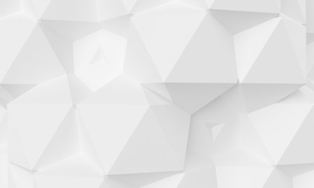 White abstract triangular shape surface background. Backdrop and wallpaper banner for advertising concept. 3D illustration renderingの写真素材