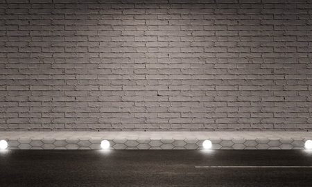 Inside highway underground tunnel subway road with night lighting and motion blur background. Transportation and city life concept. 3D illustration renderingの写真素材