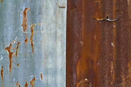 rusty metal fence