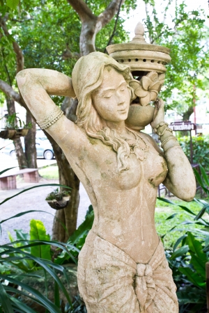 sandstone statue of woman, spa decorate の写真素材