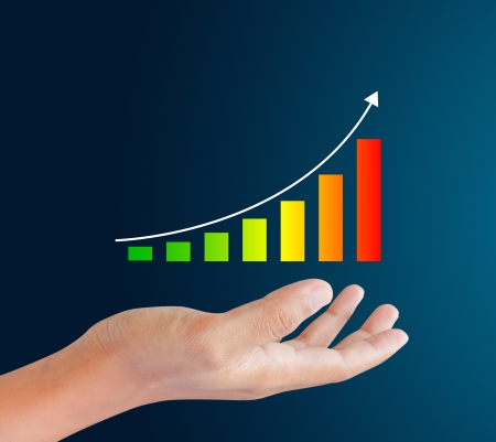 Graphs on the handの写真素材