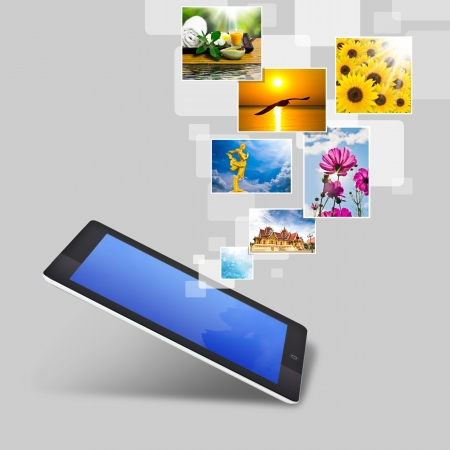 touchscreen tabletの写真素材