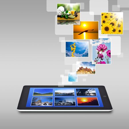 touchscreen tabletの写真素材