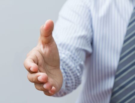 A business man with an open hand