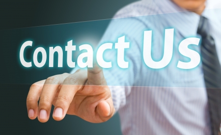 Business hand touch contact usの写真素材