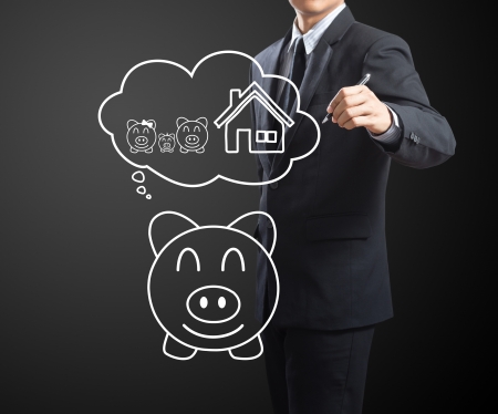 Businessman drawing Insurance conceptの写真素材