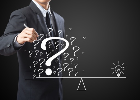 business man eliminate problem and find solutionの写真素材