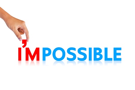 Hand and word  I m possible の写真素材