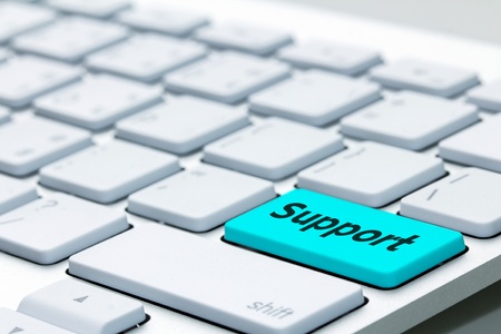 message on keyboard enter key, for online support concepts.の写真素材