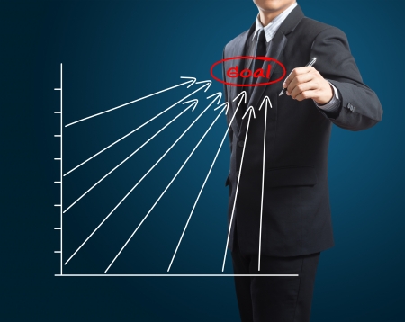 Business man drawing success chartの写真素材