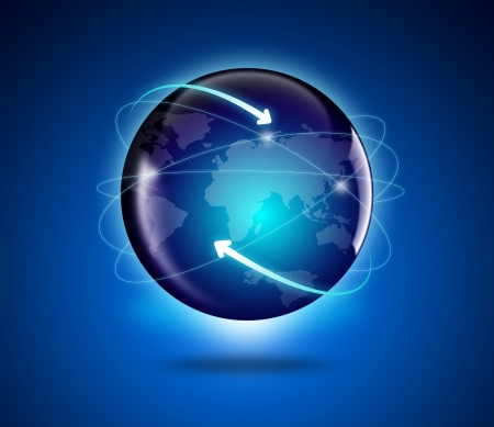 Globe and map of the worldの写真素材