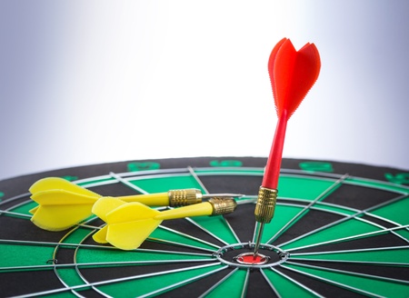 darts arrows in the target