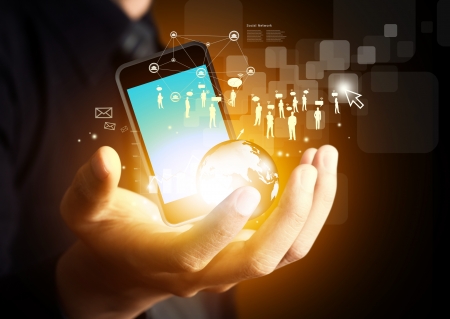 Mobile phones technology business conceptの写真素材