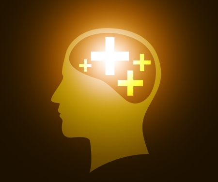 Human head with positive thinkingの写真素材