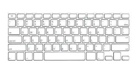 Modern computer keyboard isolated on white background の写真素材