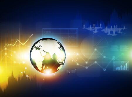 Globe on digital technology backgroundの写真素材