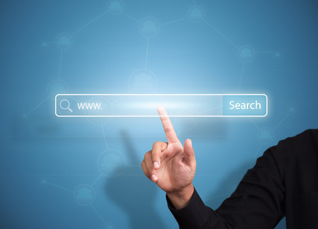 Business hand pressing Search button, Internet technology conceptの写真素材