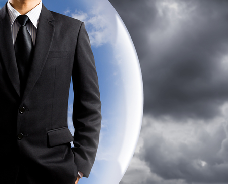 businessman with insurance conceptの写真素材