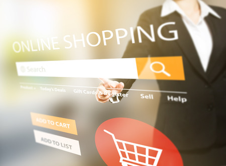 woman doing online shoppingの写真素材