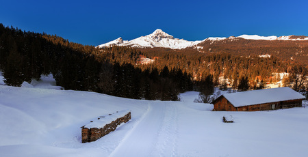 Beautiful scenic landscape in winter, Interlaken, Switzerland, Europeの写真素材