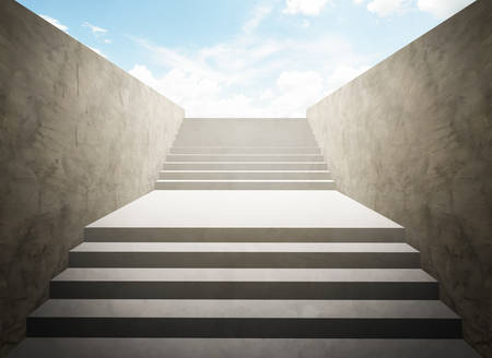 staircase going up, successful business conceptの写真素材