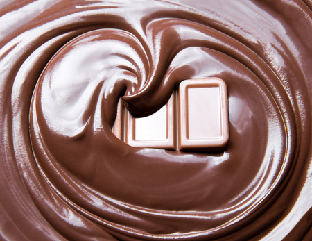 melt chocolate swirl and chocolate barの写真素材