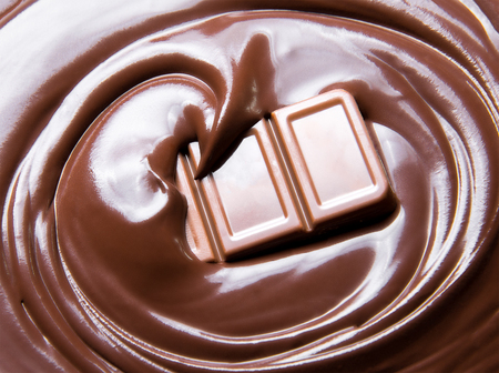 melt chocolate swirl and chocolate barの写真素材