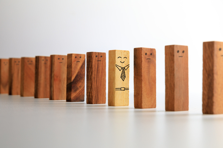 outstanding wooden block, different conceptの写真素材