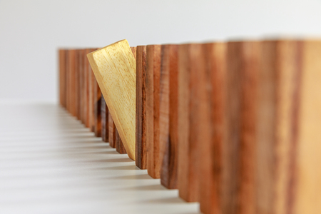 outstanding wooden brown block, different selection conceptの写真素材