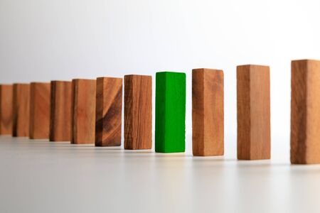 outstanding wooden block, different selection conceptの写真素材