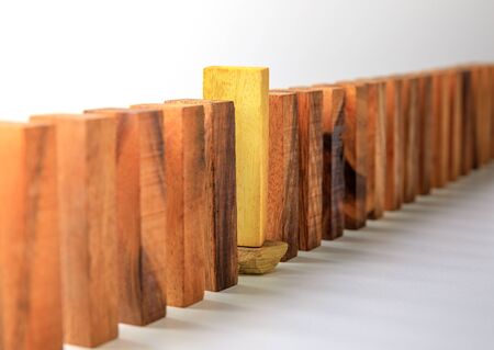 outstanding wooden block, different selection conceptの写真素材