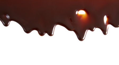 melt chocolate drop on white background, texture, patternの写真素材