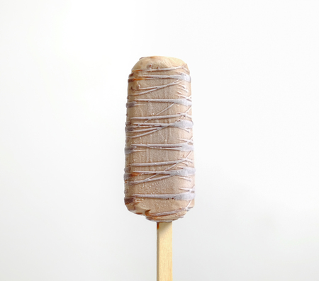 melting melted chocolate ice cream in summer hot weather