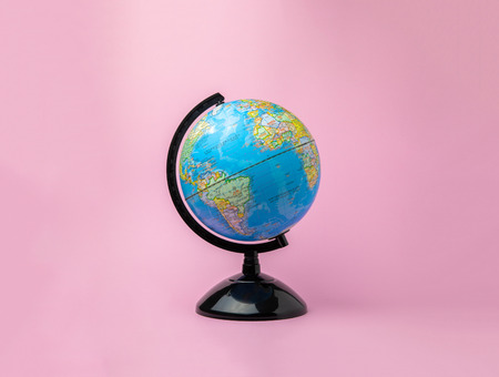 Isolated globe model on plain empty backgroundの写真素材
