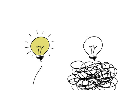 Two light bulbs, business solutionsの写真素材