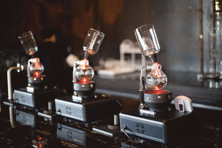 brew drip coffee in cafeの写真素材
