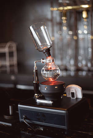 brew drip coffee in cafeの写真素材