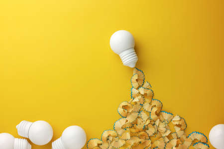 light bulb, new idea innovation conceptの写真素材