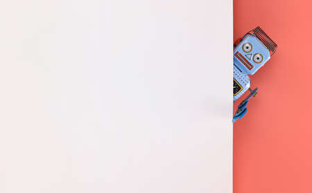 Electric hair clipper on a pink and blue background. Copy space.の写真素材