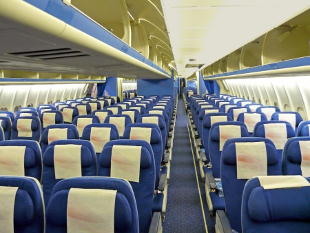 an empty shot of an aircraft cabinのeditorial素材