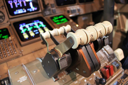 thrust levellers jet aircraftの写真素材